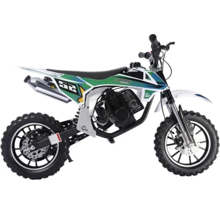 Mototec Warrior 52cc 2-stroke Kids Gas Dirt Bike Green.
