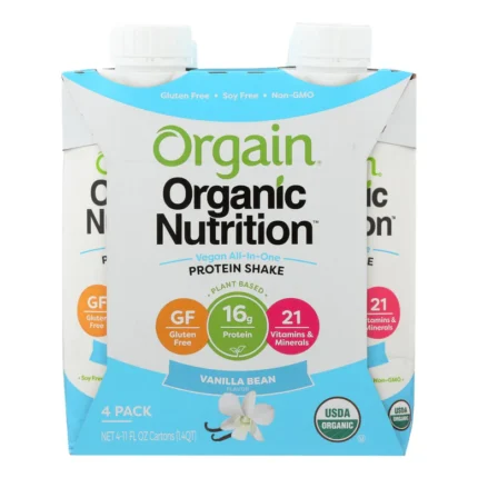 Orgain Organic Vegan Nutrition Shakes - Vanilla -Case Of 3 - 4/11 Fz